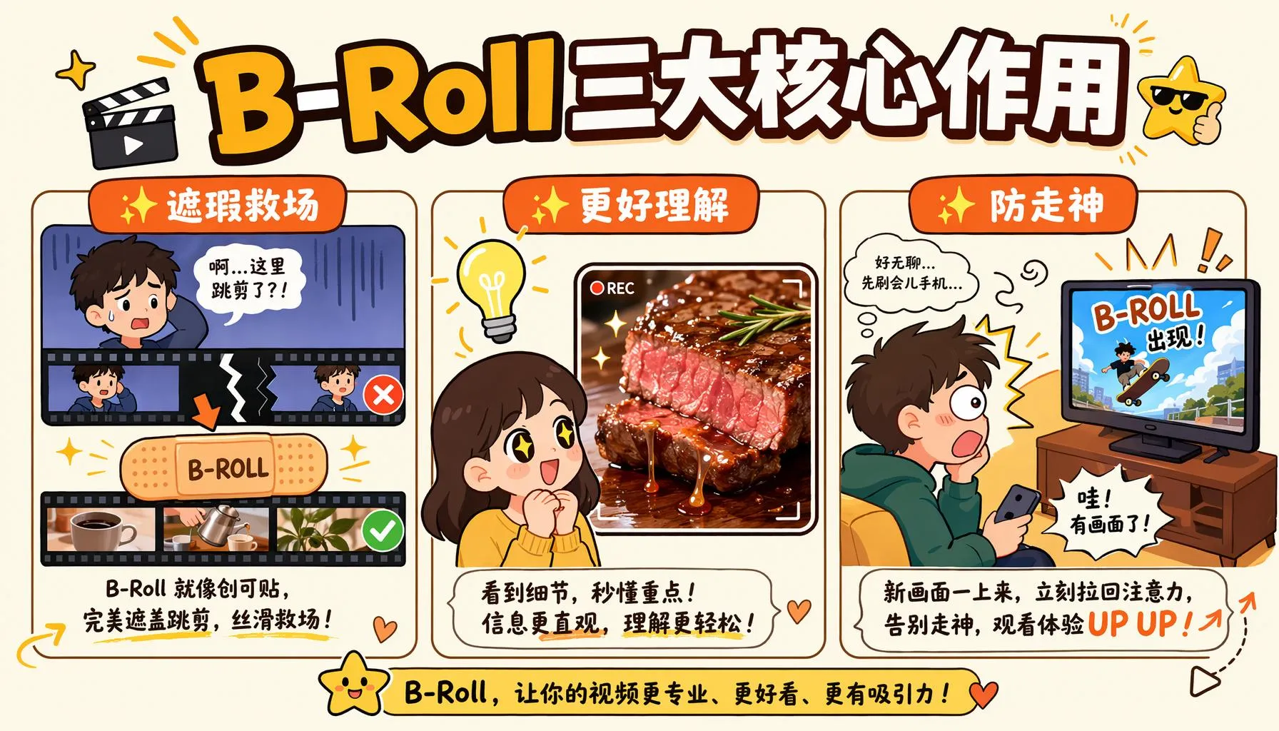 B-Roll三大核心作用